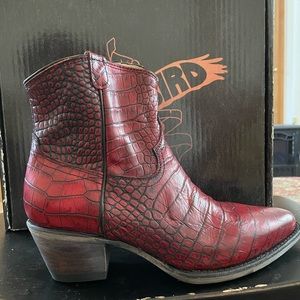 Freebird -Miramar - red leather booties
